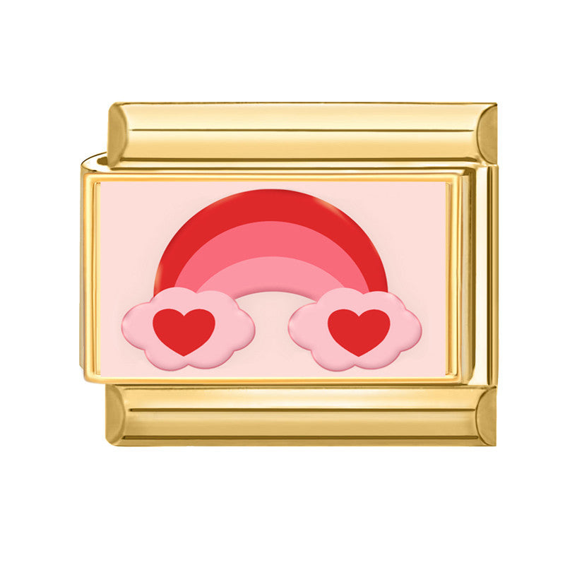 Wholesale Italian Charm Bracelet 9mm DIY Splicing Rose Pink Series Stainless Steel Composable Bracelet