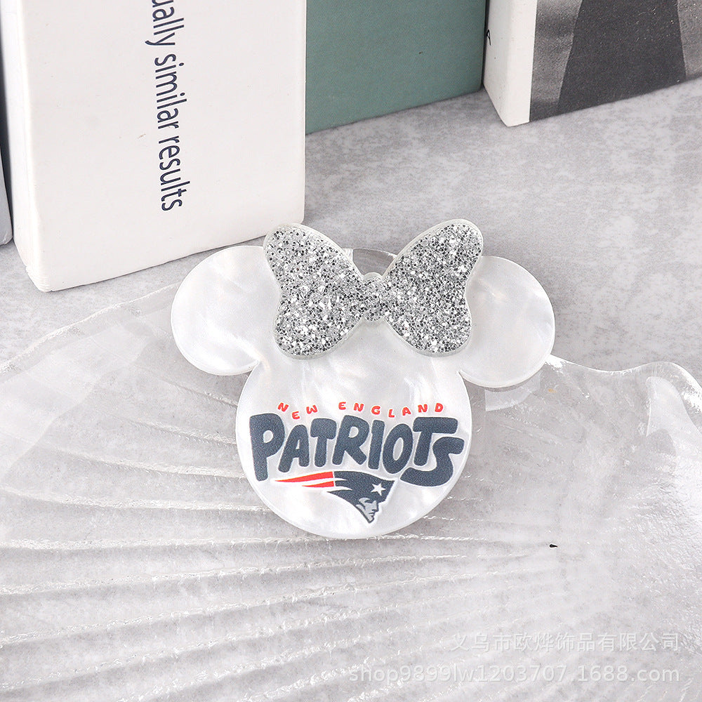 Wholesale 10PCS Acrylic DIY Loose Powder Cartoon Bowknot Brooch Patches