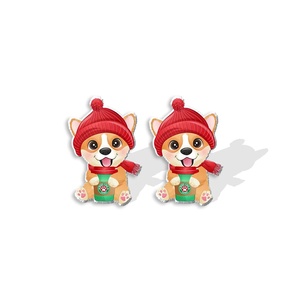 Wholesale Christmas Wreath Bow Resin Earrings Ear Studs ACC-ES-XiangLian012