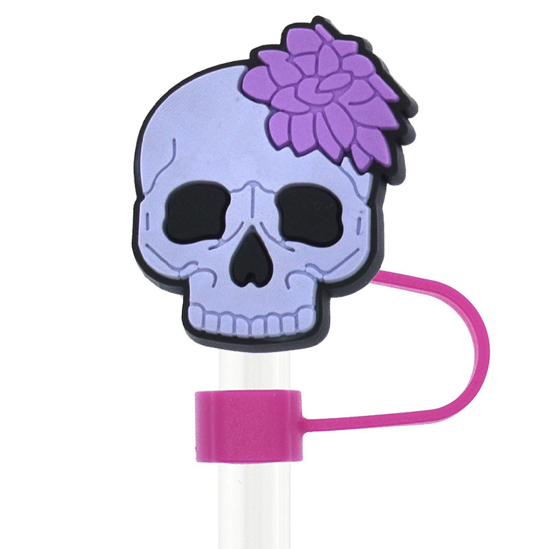 Wholesale Random 100pcs Straw Tube Cap Cartoon Halloween Series Straw Cover ACC-SCR-RYY053