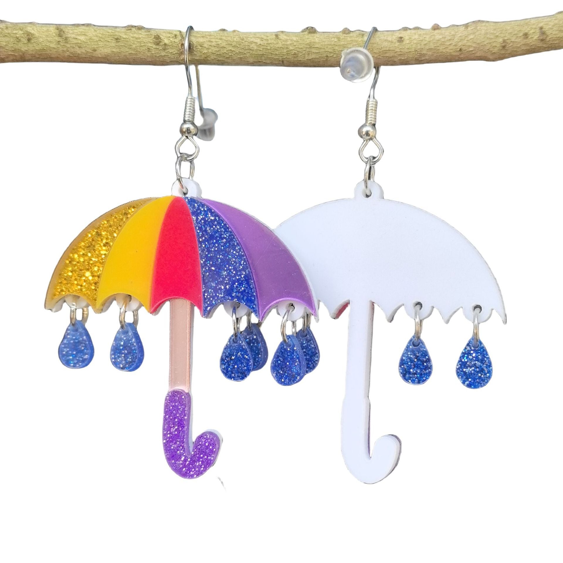 Wholesale  Acrylic Earrings Cute Raindrop Umbrella Creative Color-matching Double-layer Large Earrings