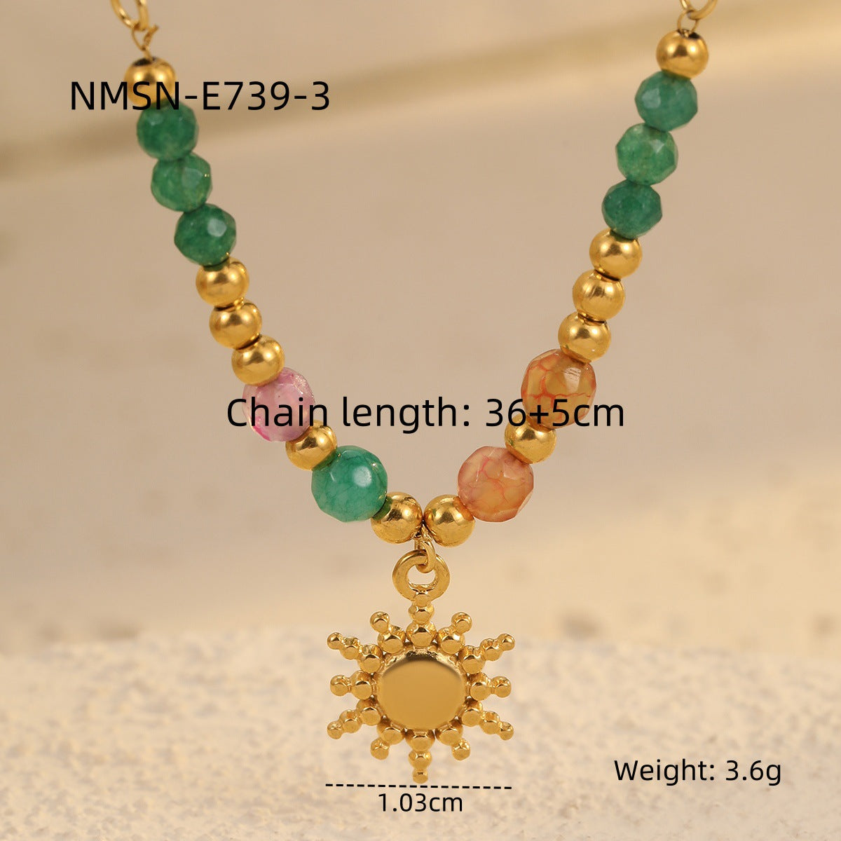 Wholesale Instagram Style Vintage Sun and Cross Necklace