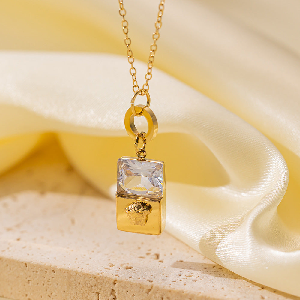 Wholesale Retro Irregular Titanium Steel Necklace Plated 18K Gold Multi-layered Necklace Gold Plated Necklace ACC-NE-Tais004