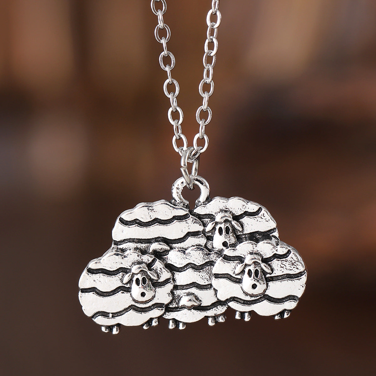 Wholesale Zinc Alloy Bohemian Cloud Sheep Jewelry Set Earrings Necklace Bracelet Trendy Party Accessory