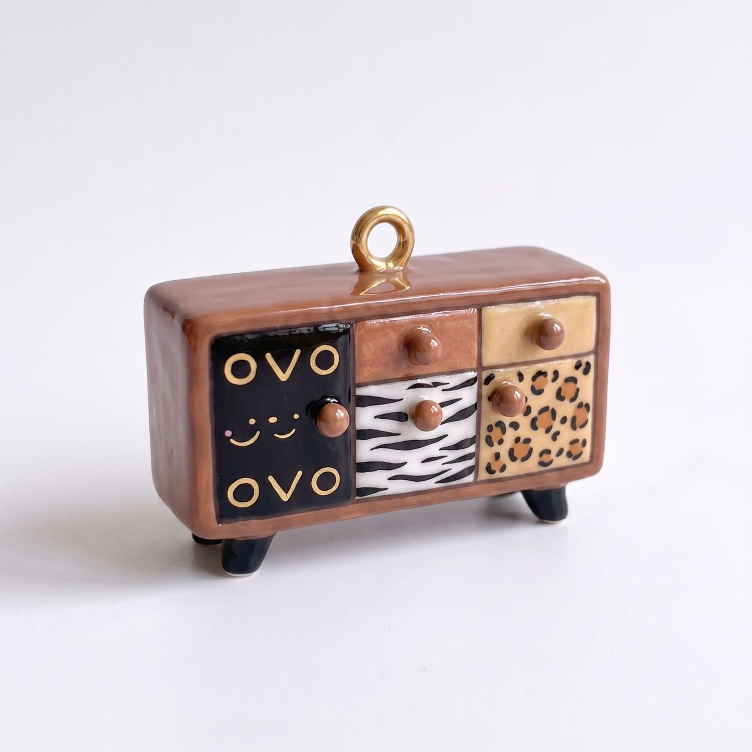 Wholesale Retro Animal Print Miniature Furniture Charms Copper DIY Pendant Necklace Accessory Bag Charm Craft Supply