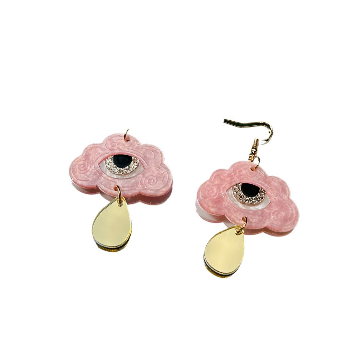 Wholesale Funny Halloween Cloud Eyes Water Drop Mirror Acrylic Earrings ACC-ES-ChiCha003