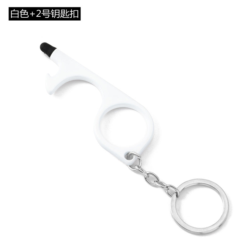 Wholesale Multifunctional Door Opener Zinc Alloy Touch Screen Contactless Door Opener Keychain