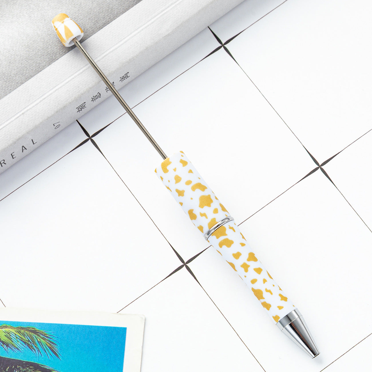 Wholesale Beadable Pens Cow Print Leopard Print Christmas Plastic Pen DIY for Beaded