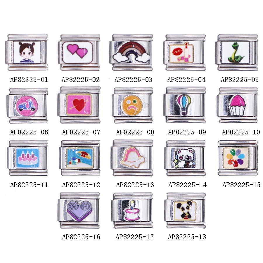 Wholesale Italian Charm Bracelet 9mm DIY Splicing Cute Creative Stainless Steel Composable Bracelet