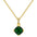 Wholesale Luxury Geometric Square Green Zirconia Necklace