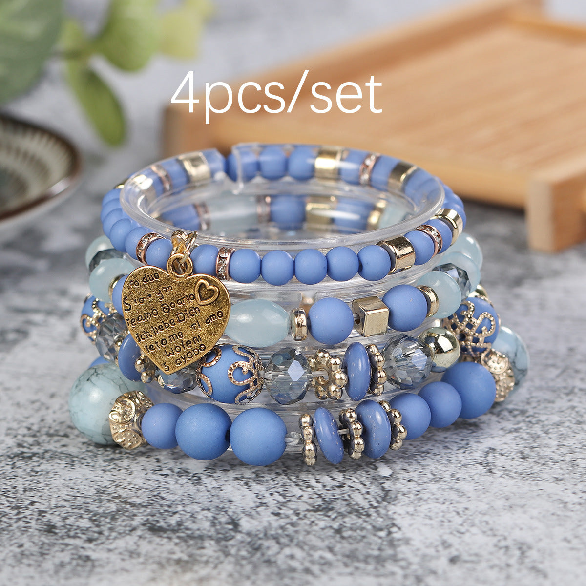 Wholesale Bohemian Retro Ethnic Style Heart Pendant Bracelet ACC-BT-Lijie004