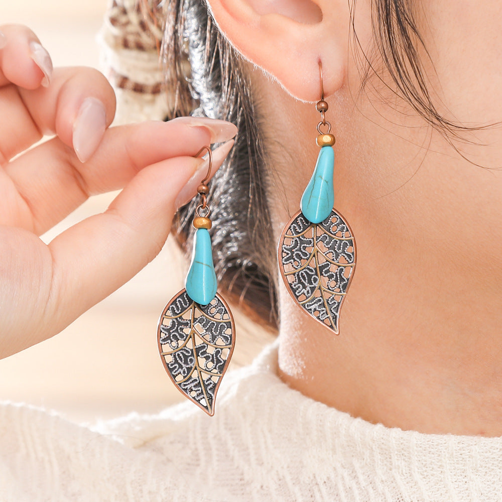 Wholesale Retro Ethnic Style Cut Out Tassel Earring Set 12 Pairs Zinc Alloy for Everyday Wear