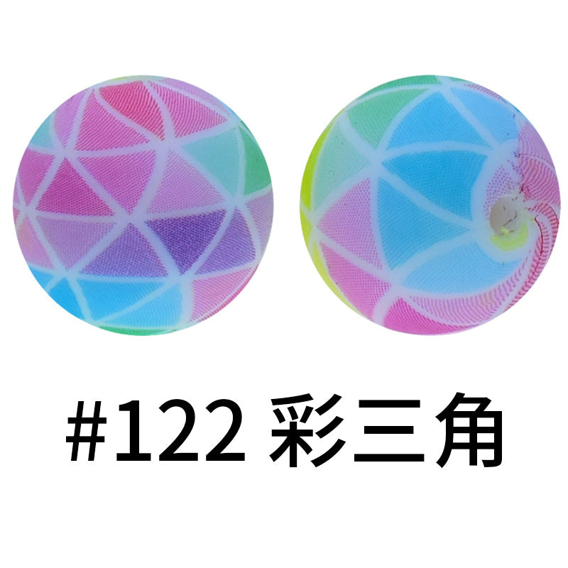 Wholesale 50pcs 15mm Western Style Leopard Skull Color Aztec Printed Silicone Balls Beads ACC-BDS-HeSheng008