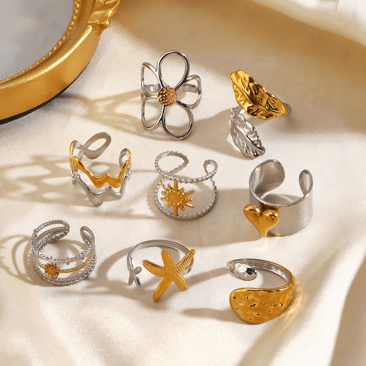 Wholesale Stainless Steel Geometric Ring - Trendy Jewelry Accessory for Everyday Wear