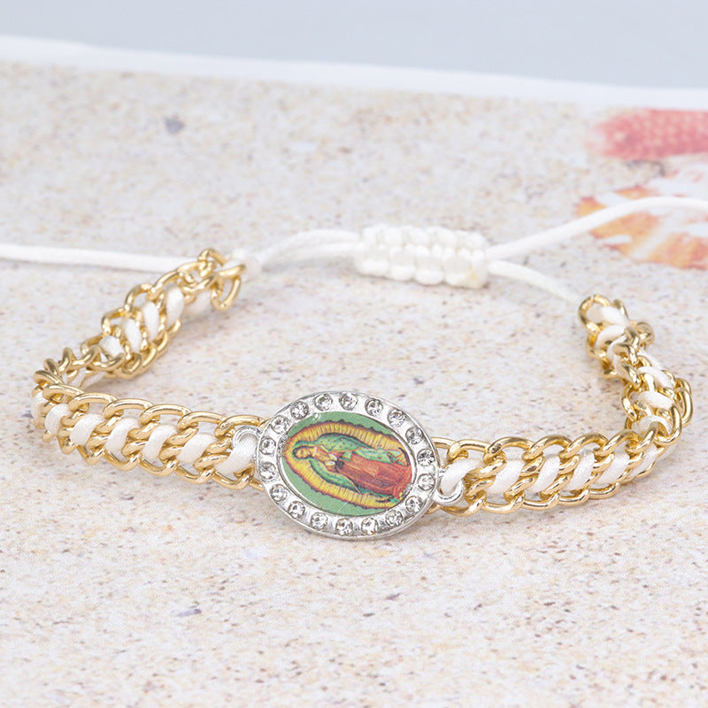 Wholesale  Virgin Mary Woven Bracelet  Hand Rope