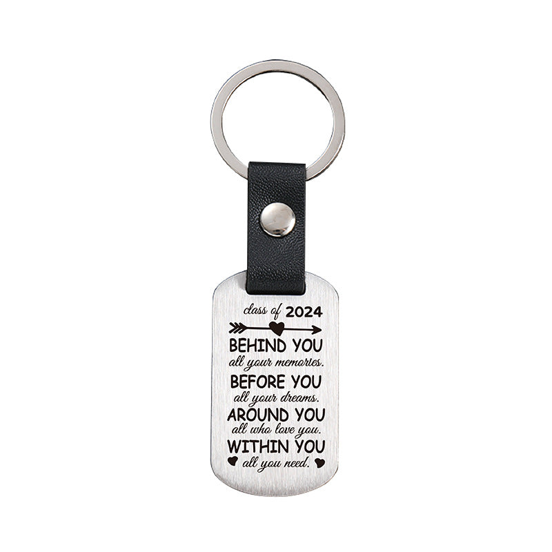 Wholesale Graduation Season Metal Leather Keychains ACC-KC-GangGu028