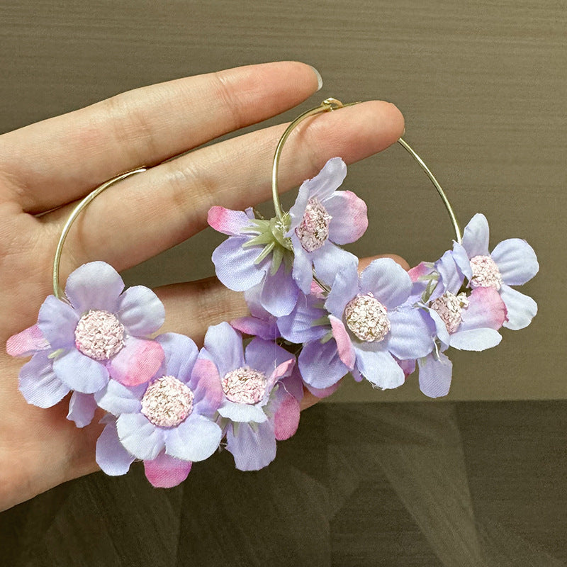 Wholesale Flower Tassel Acrylic Earrings Stylish Fashion Accessory for Boutique Resale