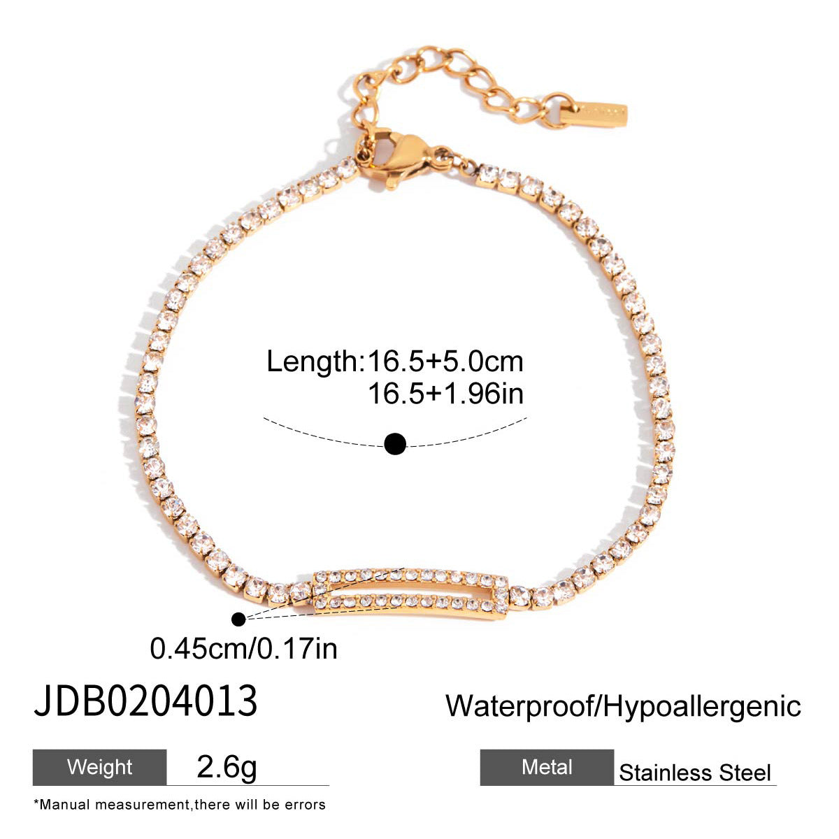 Wholesale  18K Gold Stainless Steel Bracelet Round Pink Zirconium Round Bracelet
