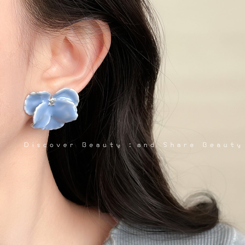 Wholesale blue oil earrings
