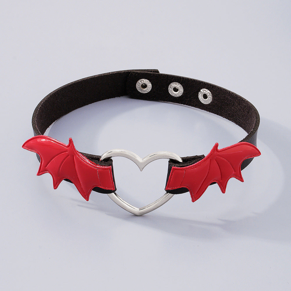 Wholesale  Gothic Punk Vampire Necklace Love Wings choker Necklace