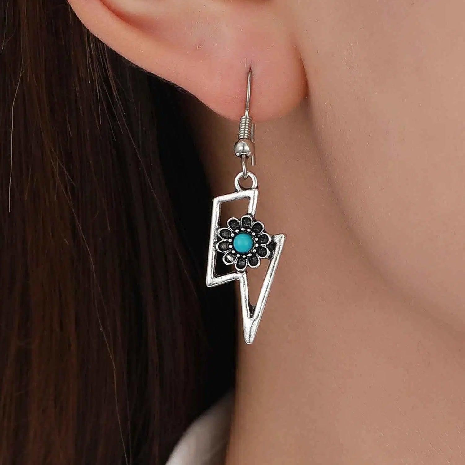 Wholesale  retro pine stone cowboy hat boots horse alloy earrings suit