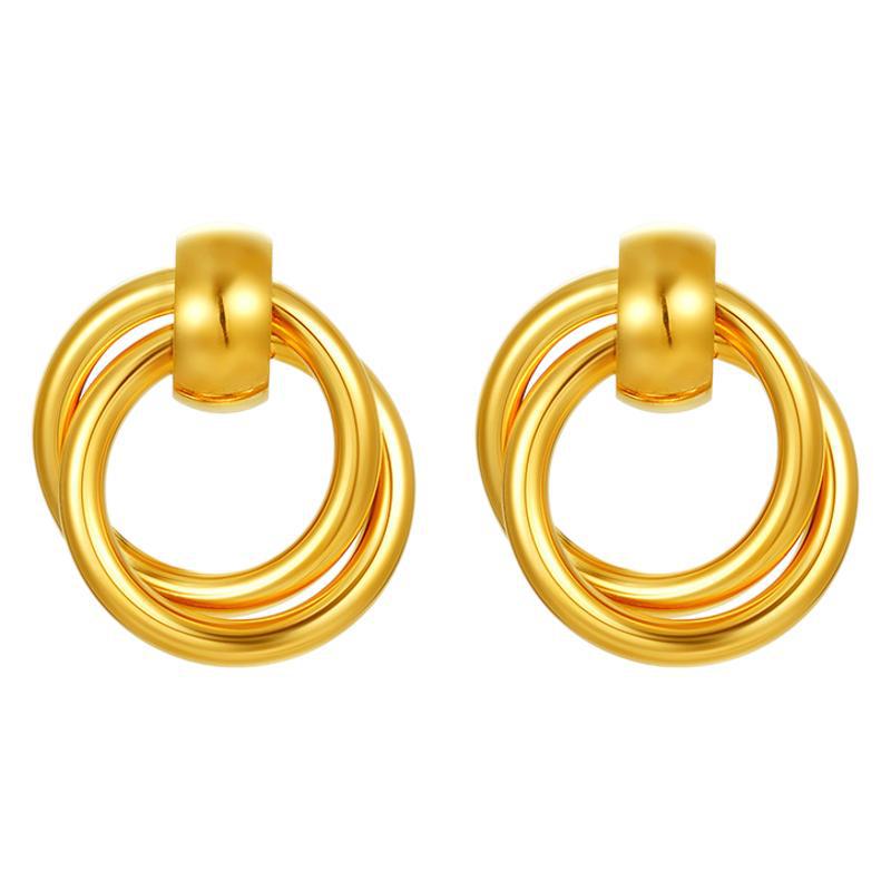 Wholesale Circle Gold Plated Stainless Steel Earrings ACC-ES-MuShan063