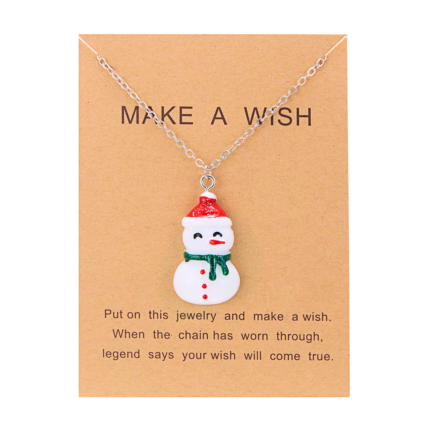 Wholesale Christmas gift box resin  snowman necklace