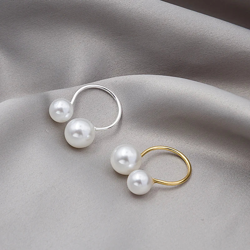 Wholesale Pearl Opening Ring  Ring Double Pearl Ring