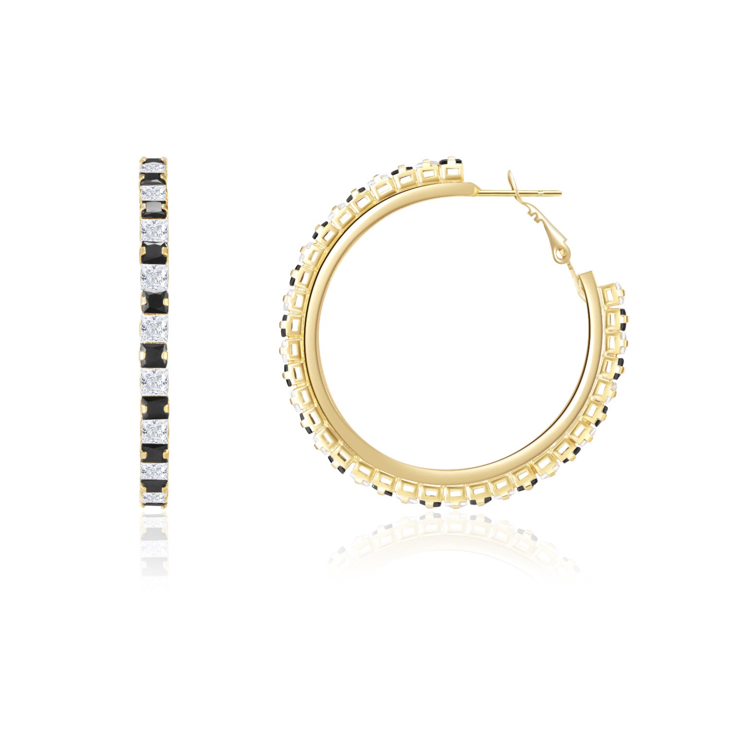 Wholesale Plated 18K Real Gold Hoop Earrings