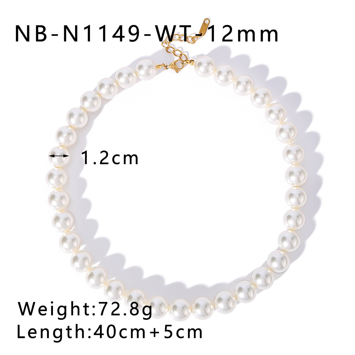 Wholesale  Stainless Steel Grey Pearl Necklace  Light Luxury Necklace Chain