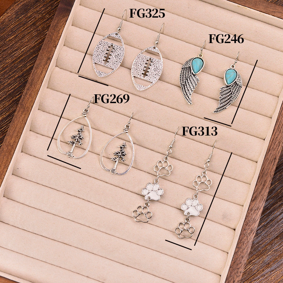 Wholesale Stylish Electroplated Zinc Alloy Earring Set 4 Pairs Geometric Multi Design Party Jewelry Accessory For Resale
