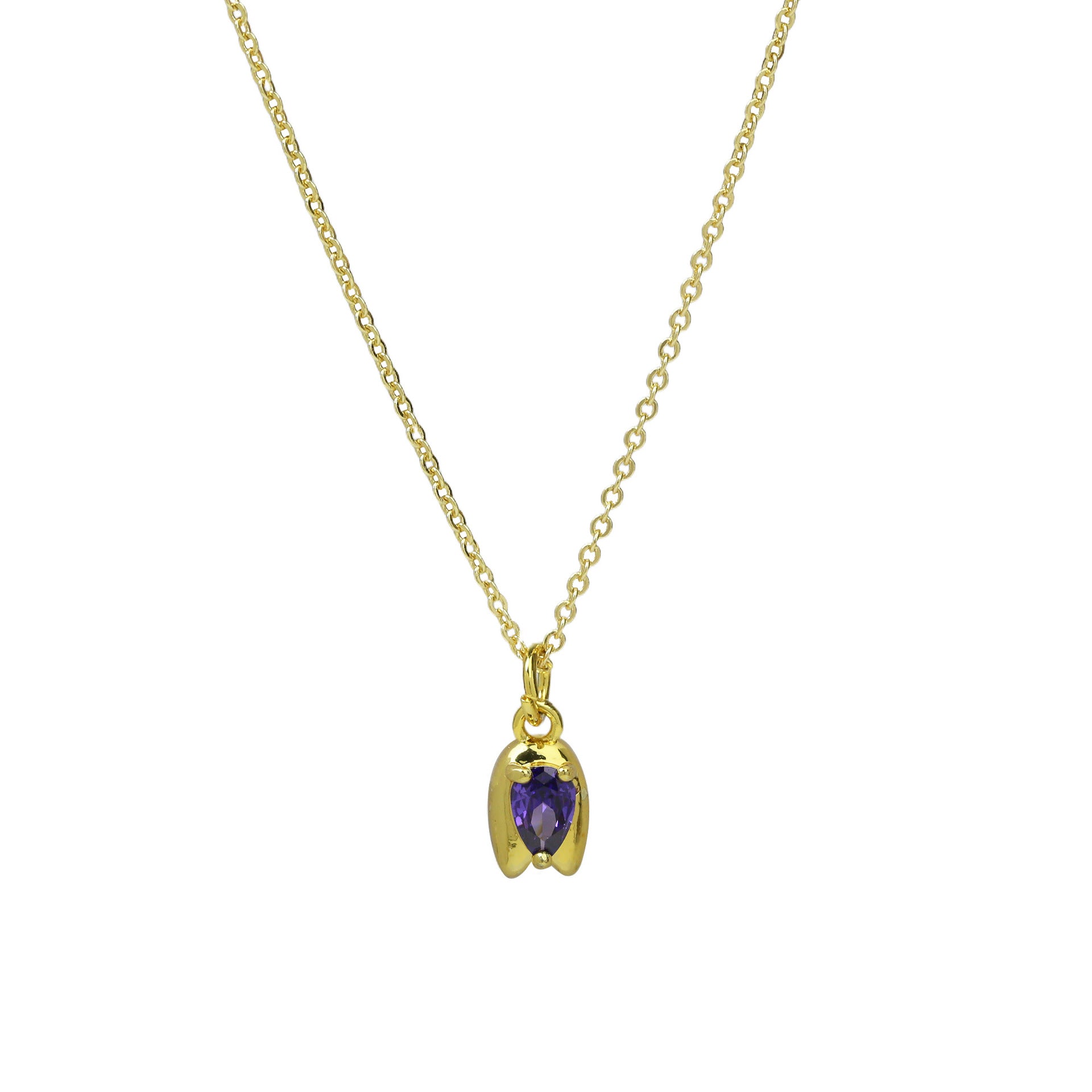 Wholesale Light luxury zircon rose flower bud pendant necklace