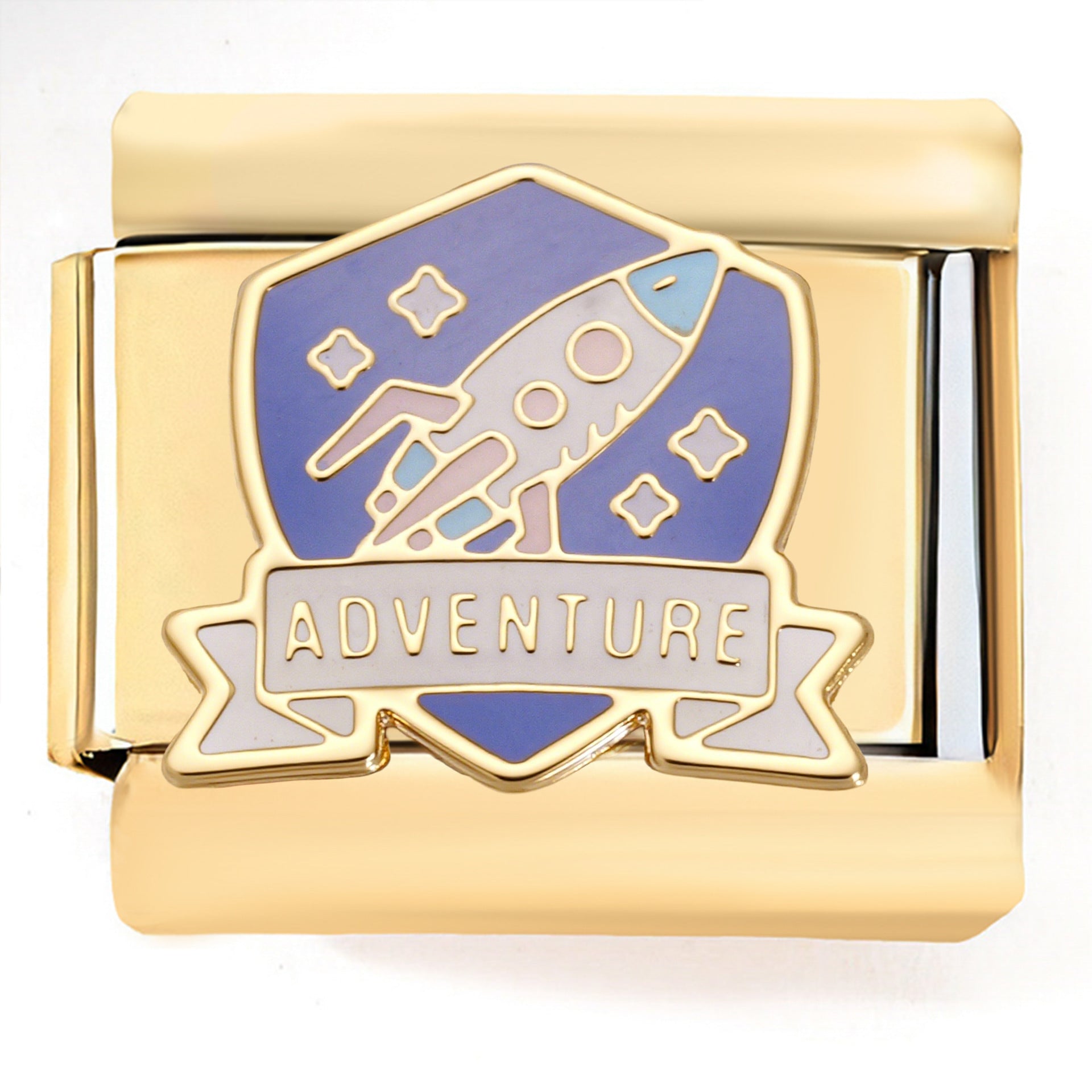 Wholesale Italian Charm Bracelet 9mm DIY Gold-Plated Navigation  Creative Stainless Steel Composable Bracelet