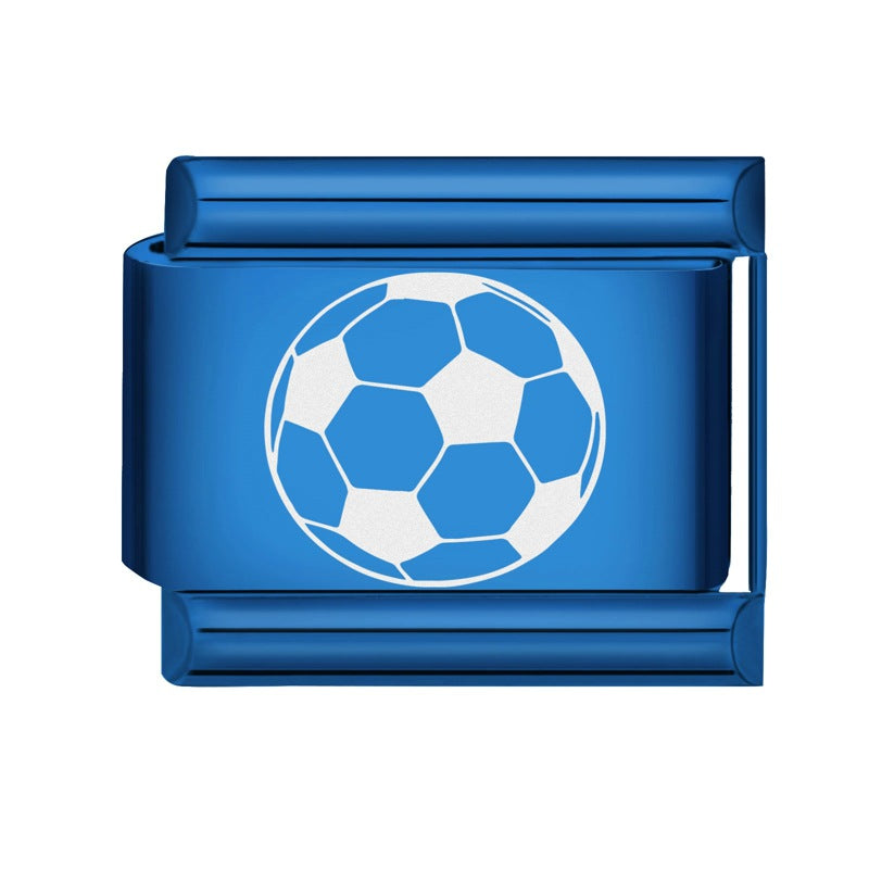 Wholesale Italian Charm Bracelet 9mm DIY Splicing Blue Series Stainless Steel Composable Bracelet