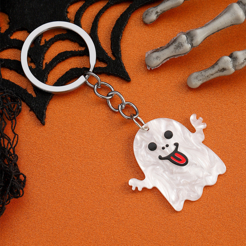 Wholesale Halloween Acrylic Skull Spider Keychains ACC-KC-RongR077