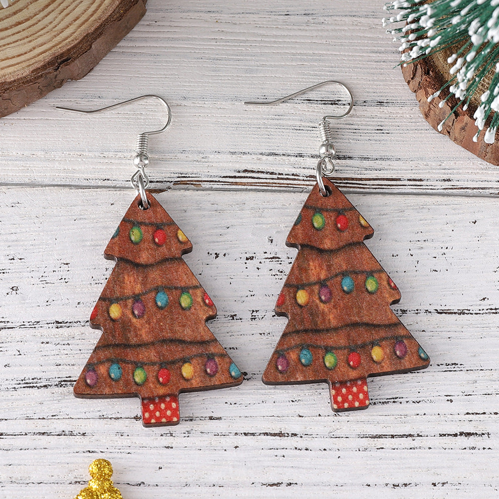 Wholesale Christmas lights Christmas tree pendant earrings