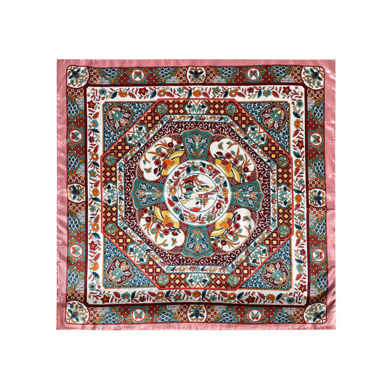 Wholesale Large Square Scarf Vintage Printed Scarf 90cm Turban
