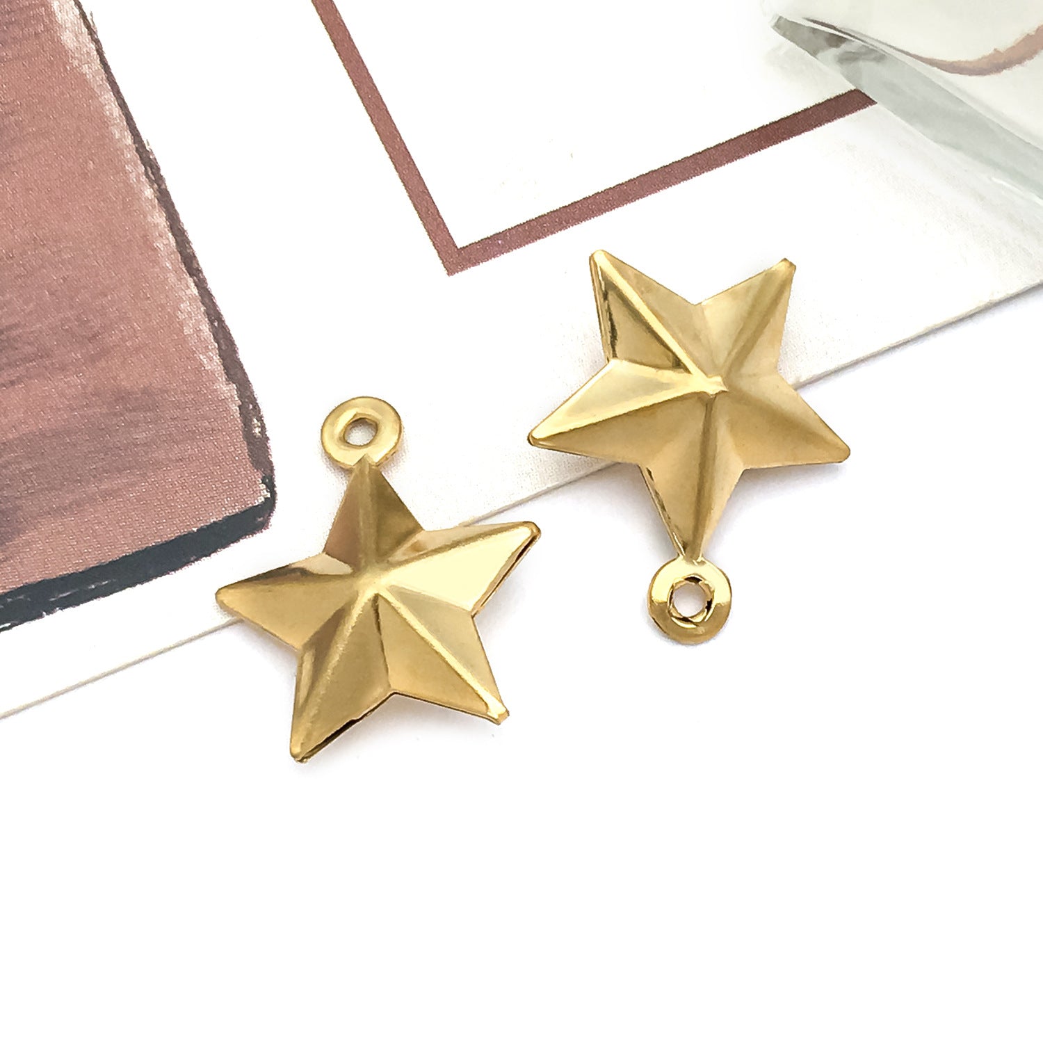 Wholesale Stainless steel vacuum plated hollow angel heart fruit  Charms