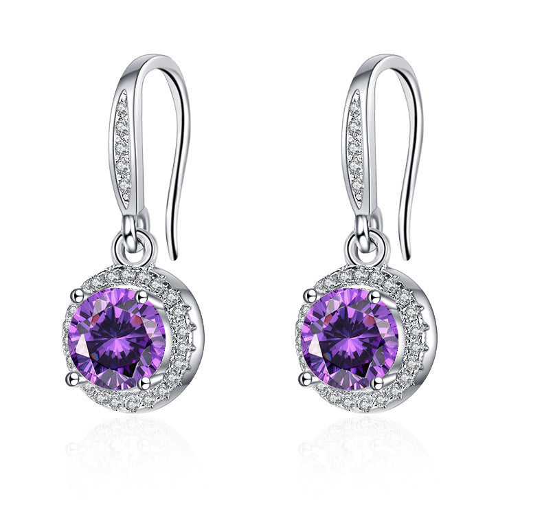 Wholesale  moissanite earhook four claws moissanite round earrings