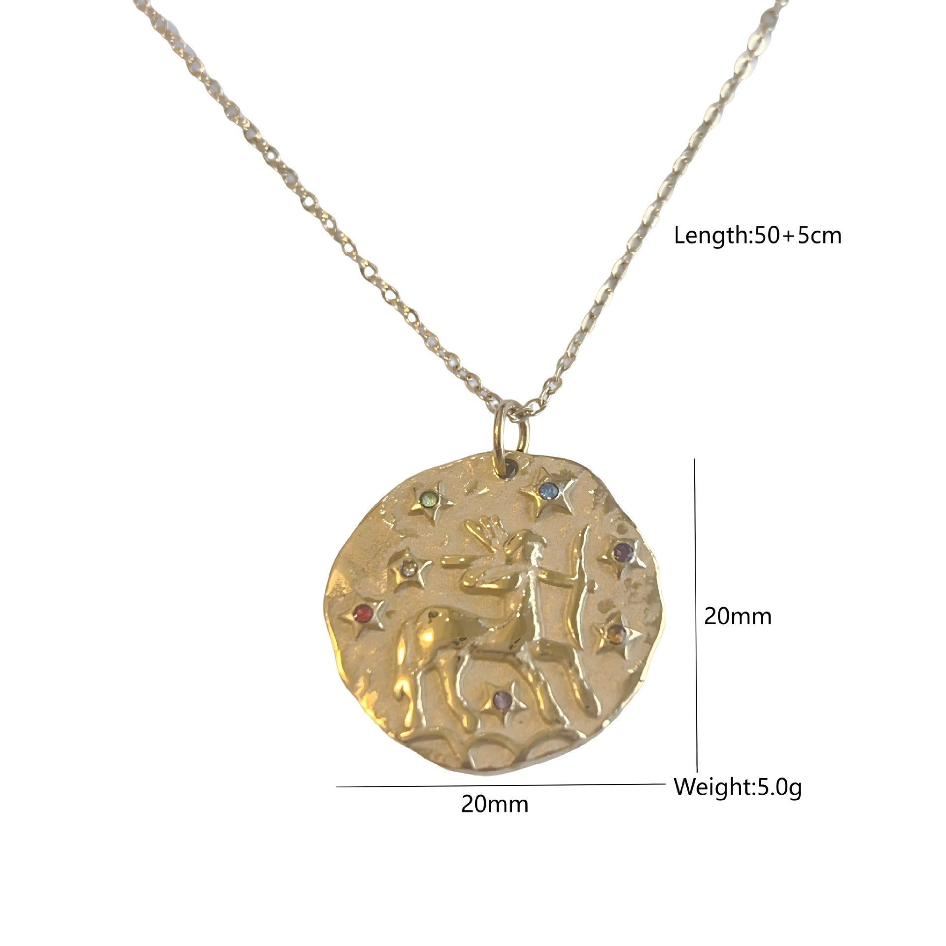 Wholesale Stainless Steel Twelve Constellations Coin Necklace