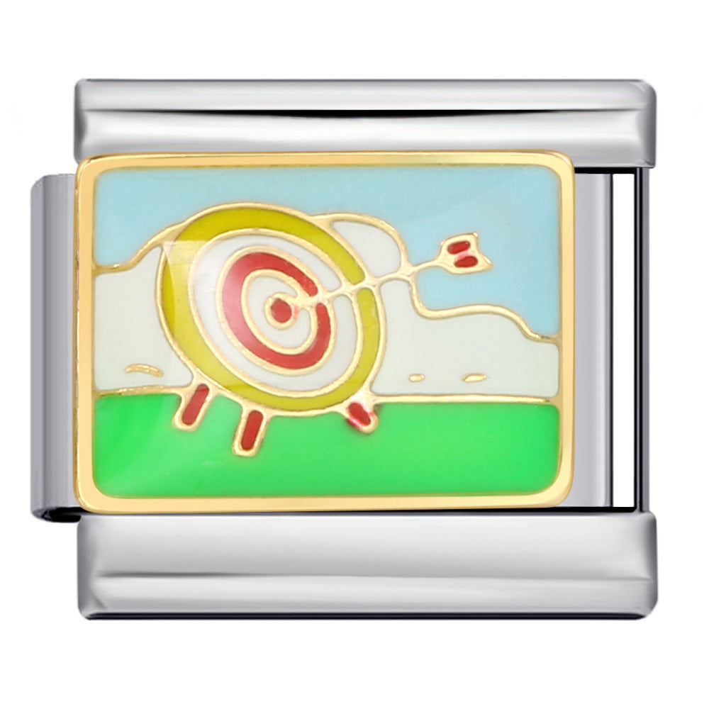 Wholesale Italian Charm Bracelet 9mm DIY Splicing Removable Sports Series Stainless Steel Composable Bracelet