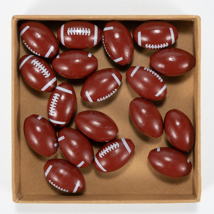 Wholesale 50pcs Rugby Wooden Beads Colorful Wooden Beads ACC-BDS-DianJin002