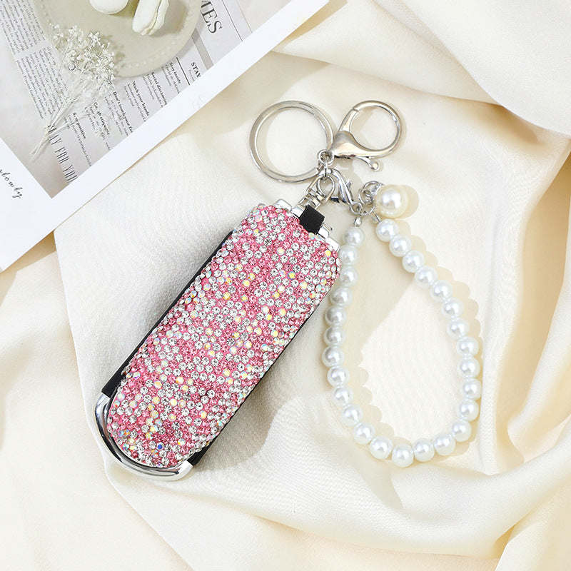Wholesale Rhinestone Portable Folding Comb Mirror Keychain ACC-KC-ZhiYa025