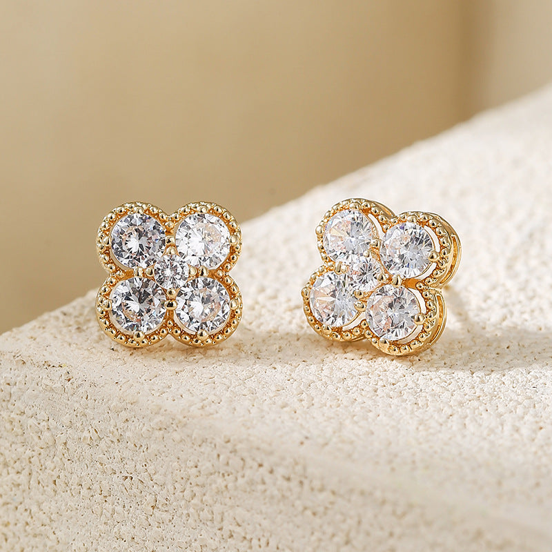 Wholesale Zircon gourd earrings light luxury high-end earrings
