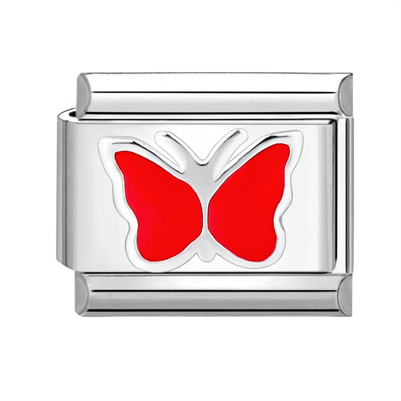 Wholesale Italian Charm Bracelet 9mm DIY Splicing Creative Pattern Titanium Steel Composable Bracelet