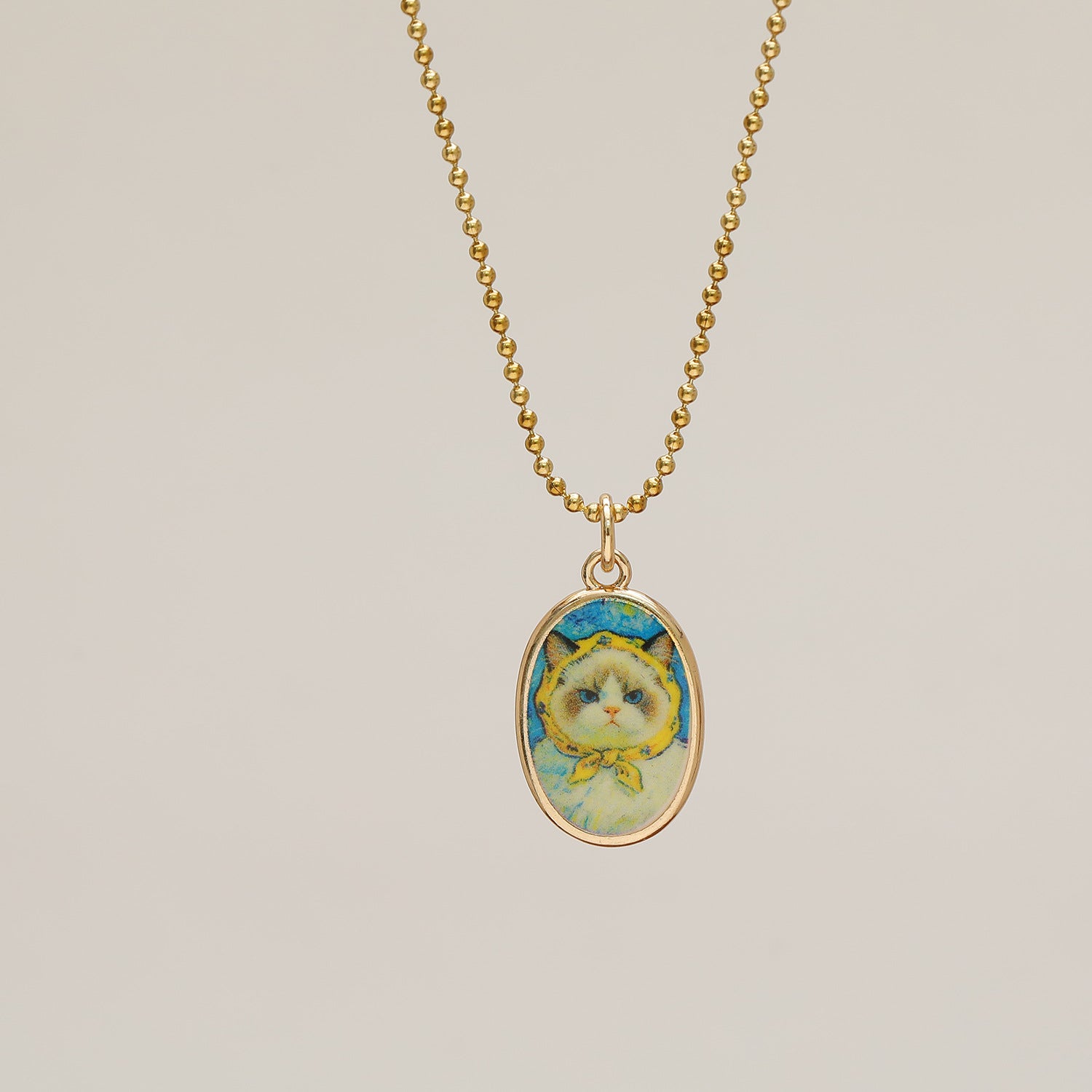 Wholesale 18k Van Gogh Starry Night and Moon Night Gemstone Pendant Necklace