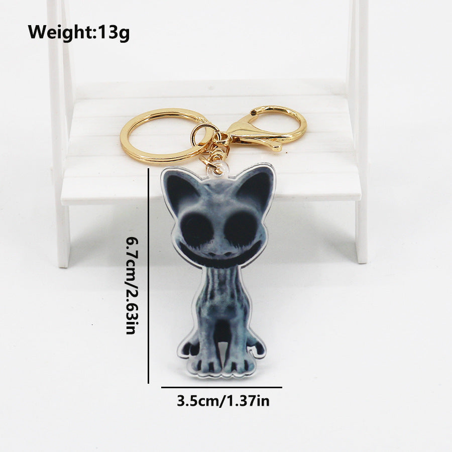 Wholesale Deformed Zoo Mutation Square Cat Acrylic Keychain ACC-KC-DouDou001