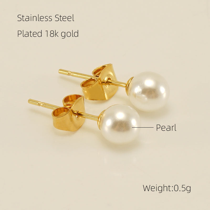 Wholesale  stainless steel pearl earrings luxury high-end earrings