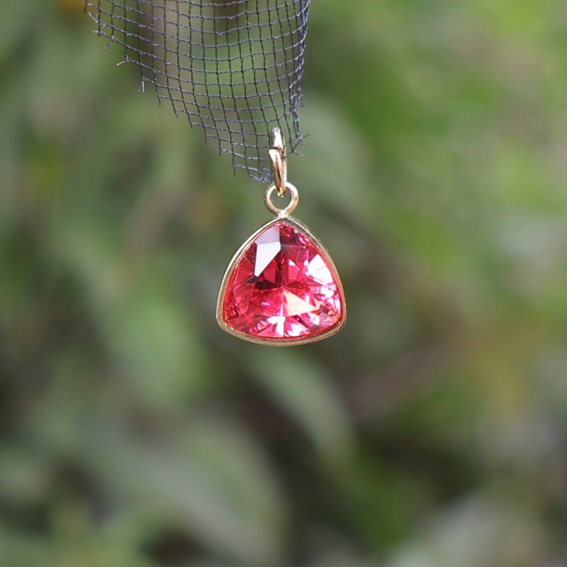 Wholesale DIY Stainless Steel December Birthstone Colored Zirconia Necklace