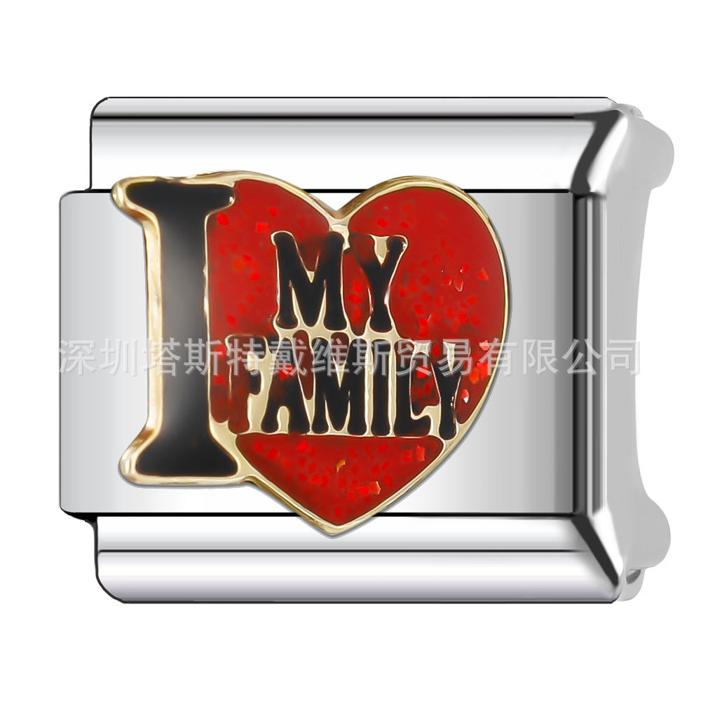 Wholesale  Italian Charm Bracelet 9mm DIY single section Creative Stainless Steel Composable Bracelet